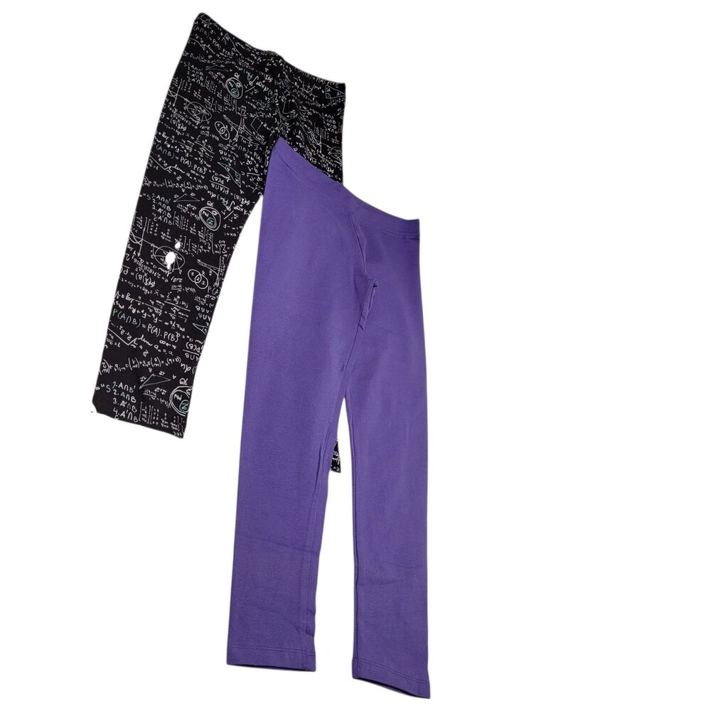 Spotted Zebra Girls  Active Stretch Purple & Black Printed Legging M(8) (2-Pack)